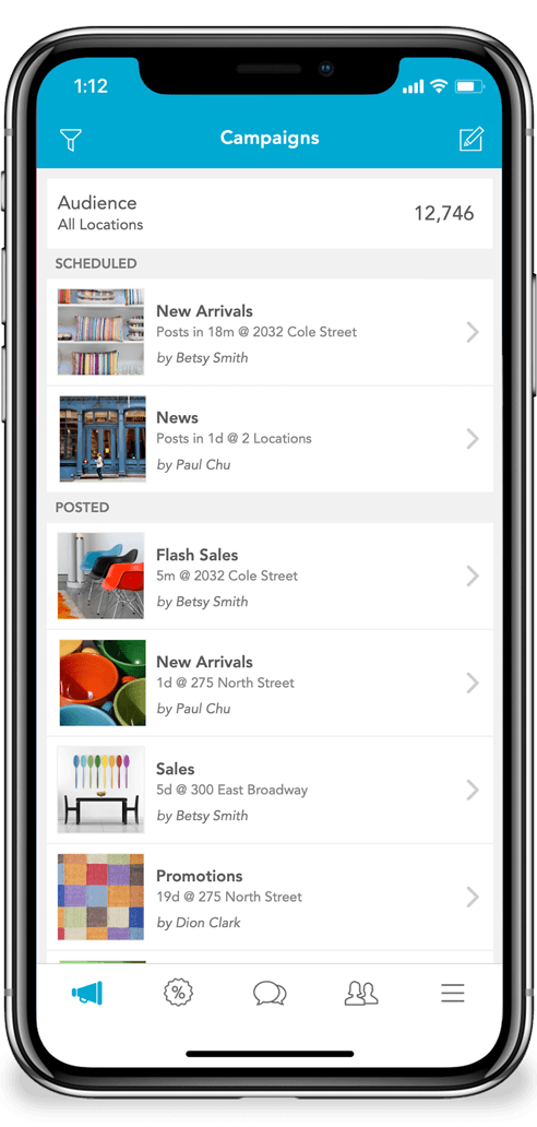 Nearlist for Business Campaigns in iPhone