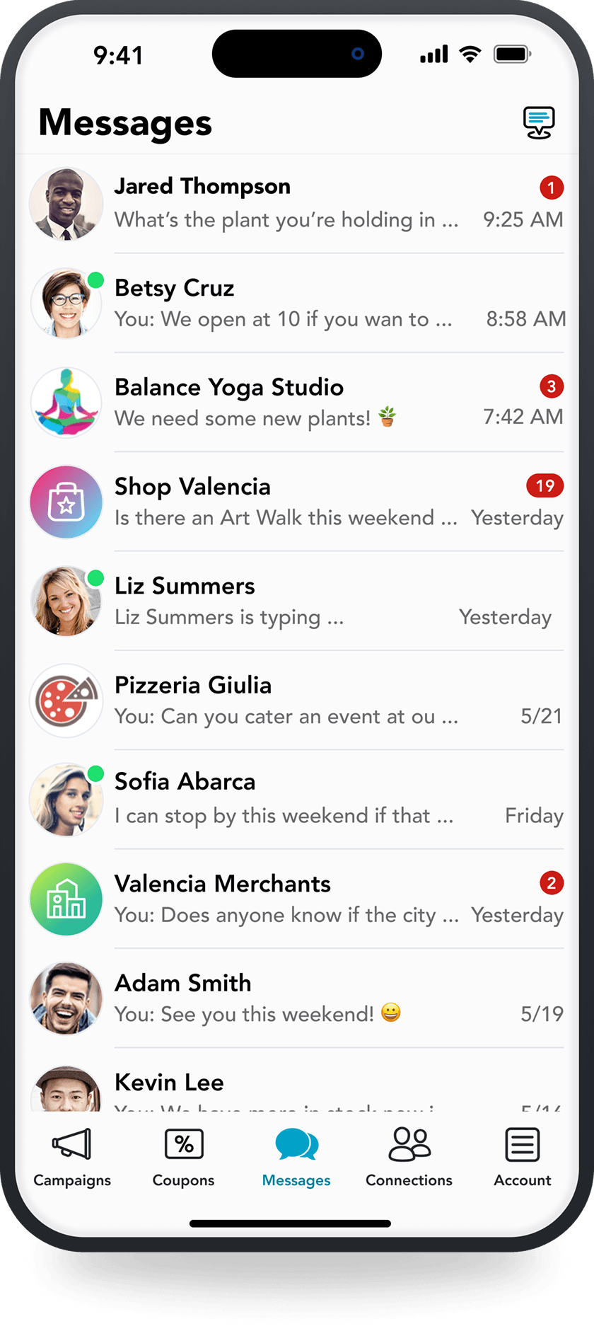 Nearlist for Business Messaging in iPhone