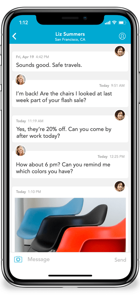 Nearlist for Business Messaging in iPhone