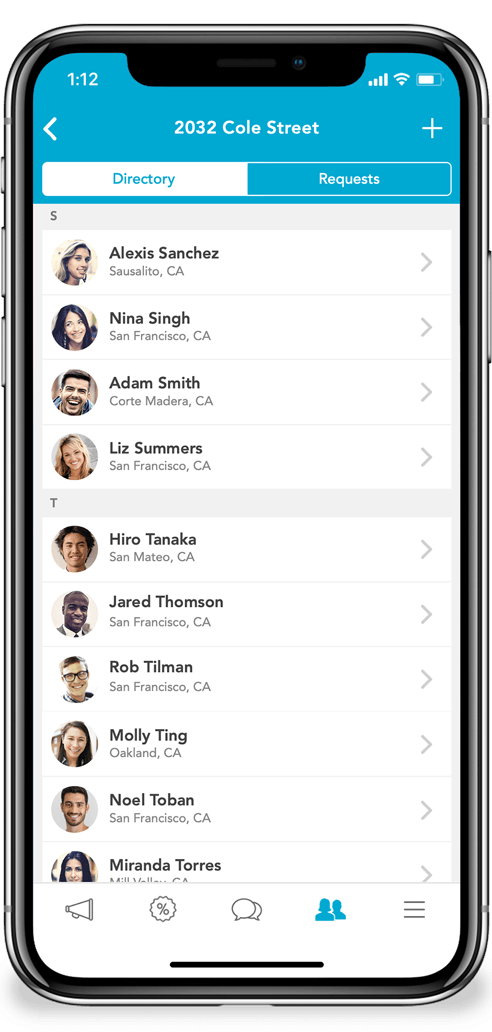 Nearlist for Business Connections in iPhone