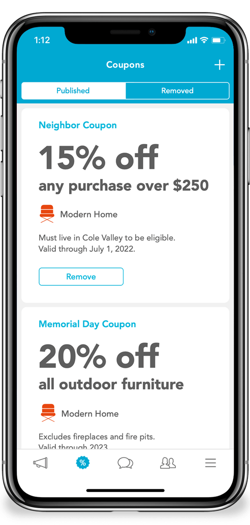 Nearlist for Business Coupons in iPhone